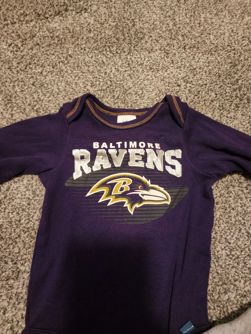 Gerber Baltimore Ravens Two-Pack Bodysuits - Purple & Gray